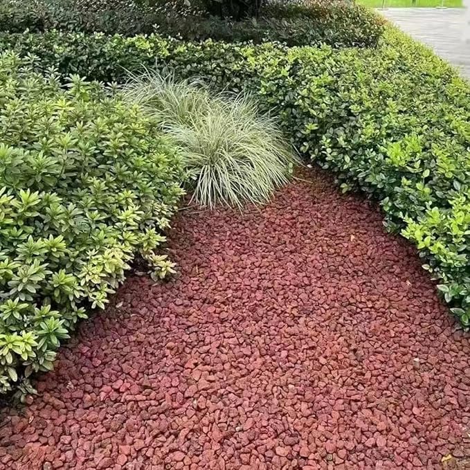 YISZM 5LB Succulent and Cactus Gravel Pebbles, 1/5 Inch Natural Decorative Polished Stones, River Rocks for Vases Gardening Indoor and Outdoor Decorative Rocks, Red