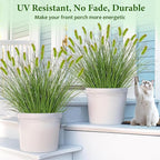 24PCS Artificial Dog Tail Grass Plant UV Resistant Outdoors Faux Plants Ornamental Wheat Grass Cattails Artificial Flowers Home Decor for Outdoor Garden