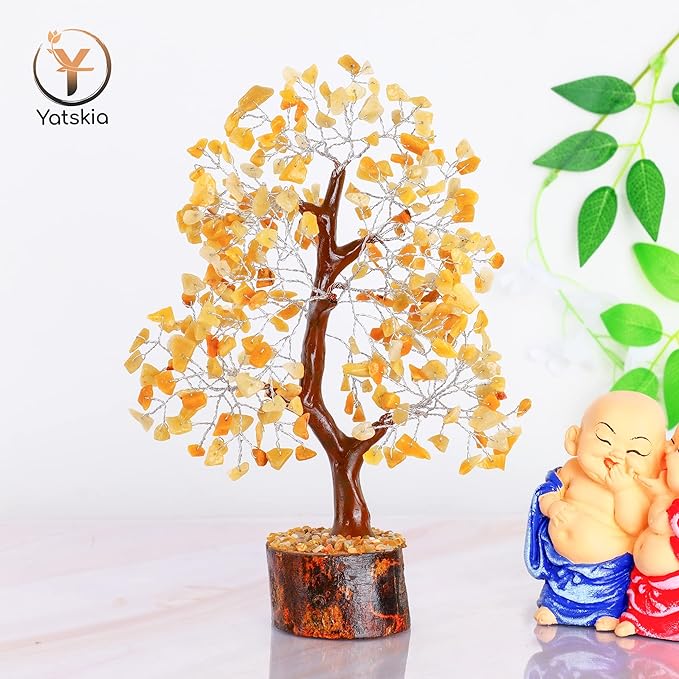 Yellow Aventurine Crystal Tree, Crystals and Stones, Crystal Tree for Positive Energy, Room Decor, Office Decor, House Warming Gifts New Home