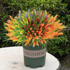20 Bundles Artificial Plants Outdoor, UV Resistant Fake Flowers, Realistic Faux Lavender Shrubs for Porch Garden Window Box Home Decoration (Yellow Lightpurple Red Orange)