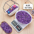 3 LB Amethyst Crystal Rocks Tumbled Crushed Stones Amethyst Crystal Quartz Chips Bulk Natural Gemstones Healing Reiki Mini Quartz Vase Filler Fish Tank Gravel Rocks