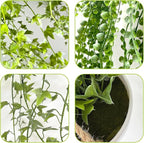 3 Packs Fake Hanging Plants with White Pots, 37" Artificial Hanging Plants for Wall Decor, Fake Plants Mandala Vine Indoor/Outdoor for Home Bathroom Bedroom Kitchen Office Room Decor