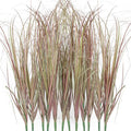 12Pcs Artificial Grass Plants, Faux Shrubs Wheat Grass, Artificial Tall Grass Fake Plants for Outdoor Decor,Artificial Greenery Stems Weed for Room Indoor Home Decor（Light Purple）