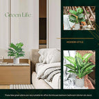 2pcs Fake Plants 16" Faux Plants Artificial Tropical Plants Indoor for Home Office Desk Kitchen Bathroom Table Shelf Decor