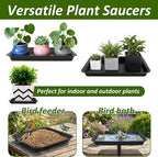 PeoMev 6PCS Plant Trays for Pots - 8 10 12 Inch Plastic Plant Saucer Rectangle Plant Plates to Catch Water, Drip Trays for Potted Plants