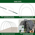 MAXPACE Greenhouse Hoops for DIY 2.8ft or Wider Grow Tunnel, Rust-Free Fiberglass Support Hoops Frame for Garden Fabric, DIY Plant Support Garden Stakes, Gardening Supplies, 25pcs