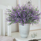42 Pcs Fake Lavender Flowers Outdoor UV Resistant Faux Plastic Lavender Flowers No Fade Artificial Lavender Purple Plants for Outside Garden Porch Window Box Hanging Planter Decor (Purple)