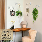 RTZEN Plant Hangers Outdoor or Indoor - Wrought Iron Metal Hanger Indoor Hook - Heavy Duty Wall Bracket Hooks for Hanging Plants Baskets Lanterns Wind Chimes - 2 Pack (White Shepherds Hooks 7.5")