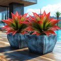 Artificial Agave 22" Faux Agave Fake Greenery Outdoor Artificial Plant Fake Plant for Indoor Home Decoration Plastic Plant Outdoor Decor Front Porch Decor Simulation Plants (Red 2Pcs) No Vase