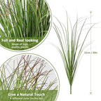 32 Bundles Artificial Plants Onion Grass Outdoor 20 Inch Tall Fake Shrubs Wheat Grass UV Resistant Greenery Stems Faux Bushes Plant for Indoor Outdoor Garden Office Home Decor, Green