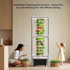 SJZX Hydroponics Growing System, Hydroponic Tower with Full-Spectrum Grow Lights, 5/14Tiers Indoor Outdoor Garden Planter, Vertical Home Gardening Germination Kits for Vegetables, Fruits, Herb (14L5H)