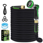 Non-Expanding Garden Hose 100 ft, Lightweight Hose & Flexible Water Hose With 10-Pattern Spray Nozzle, Kink-Free Design, Durable Leakproof Yard Outdoor Hose, Portable Storage Strap, 100 Feet