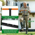 2-in-1 Lawn Aerator, Heavy Duty Manual Core Aerator Lawn Tool with 16 Iron Spikes & 4 Hollow Tines Garden Tools for Yard Grass Soil