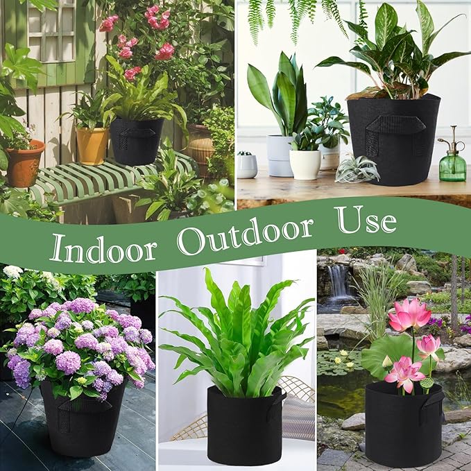 12Pcs Lily Plant Pots for Pond, Aquatic Pond Planter for Pond Durable Breathe Reusable Fabric Plant Bags for Aquatic Plants, Potato, Carrot, Onion, Flower (1 Gallon)