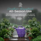 Union Products 63071 2 Gallon Plastic Indoor/Outdoor Watering Can w/ Tulip Design for Garden, Potted Plants, & Patio Pots, Purple