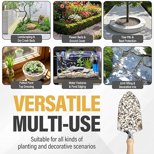 2.4lb Succulent and Cactus Gravel Pebbles, 1/5 Inch Mixed Color Natural Rocks for Fish Tank, Indoor Plants, Aquarium, Vases, Landscaping