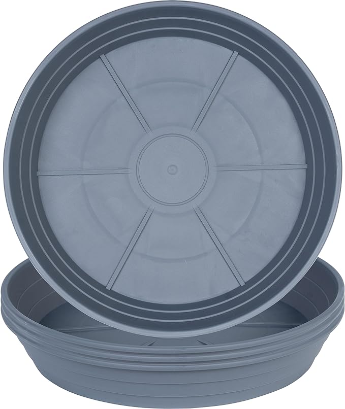 LWALRS Plant Saucer 14 Inch 4 Pack 6 8 10 12 14 16 18 20 25, Plastic Plant Trays for Pots，Extra-Deep Plant Water Dray Tray, Bird Bath Bowl, Heavy Flower Plant Saucers Indoors and Outdoor No Holes