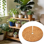 Coconut Coir Mulch Mat, 11.8 in Round Weed Barrier Disc, Natural Biodegradable Coco Fiber Tree Protection Mat, Moisture Retention Mulch Ring for Indoor Outdoor Garden Plants Landscaping, Multi-Count