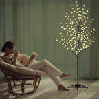 Lightshare Set of 3 LED Cherry Blossom Trees, 4FT 5FT and 6FT Lighted Artificial Trees for Decoration Inside and Outside, Home Patio Wedding Festival Christmas Decor