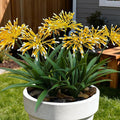 Fake Plants Outdoor with Flowers Artificial Large Plastic Faux Flower 8 Bundles 18.9 in Spring Summer Decoration for Patio Front Porch Platers Decor Outside