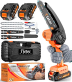 Tietoc Mini Chainsaw 6 Inch Cordless, Portable Electric Chain Saw Small Handheld Battery Powered Super Saws