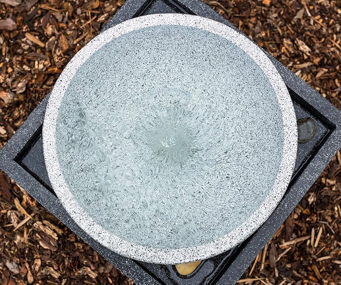Tenaya Granite Vortex Fountain w/LED Lights: Stylish Whirlpool Water Feature. Hand-Crafted Modern Design, Adjustable Pump. HF-V01-14LT by Harmony Fountains
