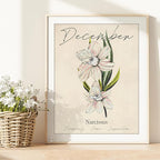 December Birth Flower Art Print - 11x14 (Unframed) | Capturing the Splendor of the December Birth Flower | Decor Accent for Birthdays and Special Occasions | Living Room Décor | Modern Home Décor