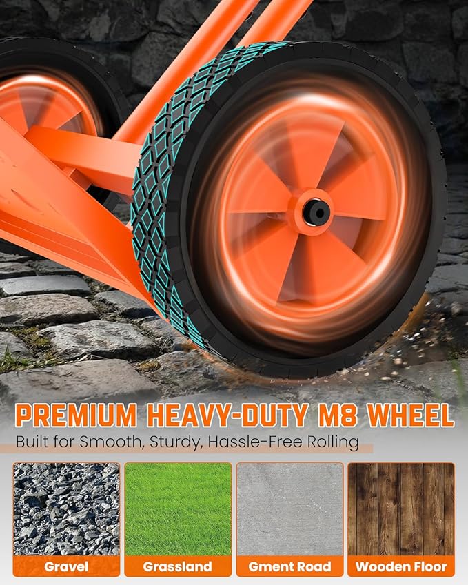 Plant Caddy with Wheels, USA Original Patent, Foldable Plant Dolly Cart with Adjustable Grabbing Arm and Strap, 176 Lbs Heavy Duty Plant Cart for Plant Pots, Indoor & Outdoor Use (Orange)