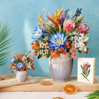 Freshcut Paper Tropical Paradise Pop Up Cards, 12 Inch Life Sized Forever Flower Bouquet 3D Popup Greeting Card, Birthday Cards, Anniversary Card, Blank Notecard & Envelope