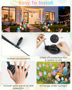 4 Pack Solar Easter Eggs Pathway Lights outdoor, 24 LED Pastel Solar Garden Lights Swaying Firefly Light with 2 Lighting Modes, Waterproof Easter Decorations for Spring Patio Yard Landscape Decor