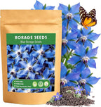 LUOJIBIE Borage Seeds, 4,000+ Blue Borage Seeds for Planting Outdoor & Indoor, Flower Seeds Bulk for Garden, Non-GMO & Heirloom, Easy to Grow