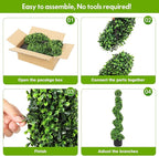 2 Pack 3FT Artificial Spiral Topiary Trees, Realistic Boxwood Trees, Evergreen PE Faux Plants with Durable Pot, Outdoor & Indoor Year-Round Garden, Patio, Porch, Home Entryway Decor