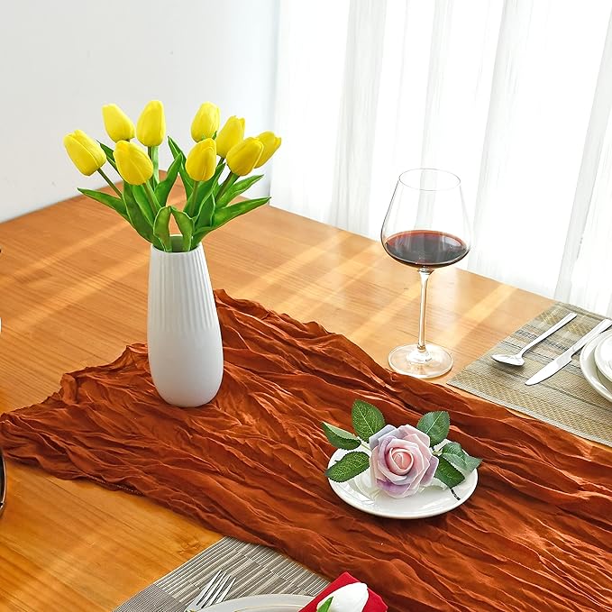 Mandy's Yellow Artificial Tulips Flowers Centerpiece, 13.5" Lifelike PU Fake Floral Stems 20pcs for Kitchen Island & Dining Table, Spring Decor for Easter