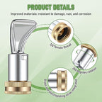 Dreyoo 3/4'' Heavy Duty Sweeper Nozzle for Gutter Cleaning Wand Replace Compatible with Dramm 22311, Brass Garden Hose Nozzle Suitable for Cleaning Gutters Sidewalks Driveways Watering