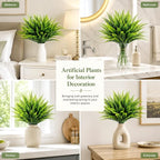 MAQIHAN 10 Pcs Fake Fern - Artificial Ferns for Outdoors - Faux Ferns for Outdoor Planter Large Outdoor Patio Decor Boston Fern Artificial Plants Faux Greenery Porch Decor