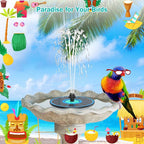Solar Fountain Cyan Flower, Upgrade 3.5W Solar Bird Bath Fountains, Solar Powered Water Fountain with 7 Nozzles, 4 Fixed Pipes for Hummingbirds, Bird Bath, Garden, Pool, and Pond