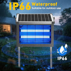 Solar Bug Zapper Outdoor, 4500V Solar Mosquito Zapper Outdoor Waterproof, 1/2 Acre Coverage Rechargeable Electric Fly Zapper, Cordless Portable Mosquito Traps for Backyard, Patio, Camping, Indoor