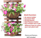ShopLaLa Wall Planter - Wooden Hanging Planter for Indoor Plants, Plant Stand, Air Plant Succulent Holder, Vertical Garden. Large Wall Decor for Living Room, Room Decor for Teens, 60cm (23.6")
