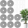 Plastic Mesh Soil Protector with Ground Stakes 10Pcs – Plant Pot Covers Indoor Plant Protector from Cats and Outdoor Garden Cover from Animals, 12 Inch