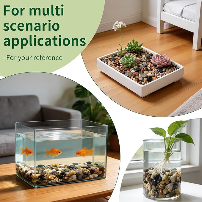 Small Rocks for Plants，3/8" Small Pebbles，1lbs Small River Rocks Decorative Pea Gravel，Pebbles for Indoor Plants, Vases, Bamboo, Succulent, Terrarium, Crafts, Cactus