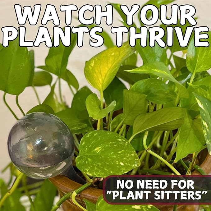 Water Globes for Watering Plants Automatically - Shatterproof & Weatherproof Self-Watering Stakes - Water Bulbs for Indoor & Outdoor Plants - Keeps Soil Moist & Plants Happy
