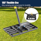 80" Heavy Duty Lawn Leveling Rake - 17x10in Stainless Steel Grading Tool with Ergonomic Adjustable Handle | Professional Grass Soil Leveler for Golf Courses, Backyards & Sports Fields