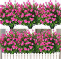 RECUTMS Faux Flowers Artificial Plants & Flowers Boxwood Springs Artificial Outdoor Flowers UV Resistant Boxwood Greenery Artificial Uv Resistant Outdoor Plants Fake Greenery Stems(Pink)