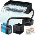 Pond Waterfall Spillway Kit, 12" Pond Waterfall Filter with 660GPH Waterfall Pump & Filter Cage, 10 Ft Corrugated Tubing for Outdoor Garden Ponds, Backyard Water Features