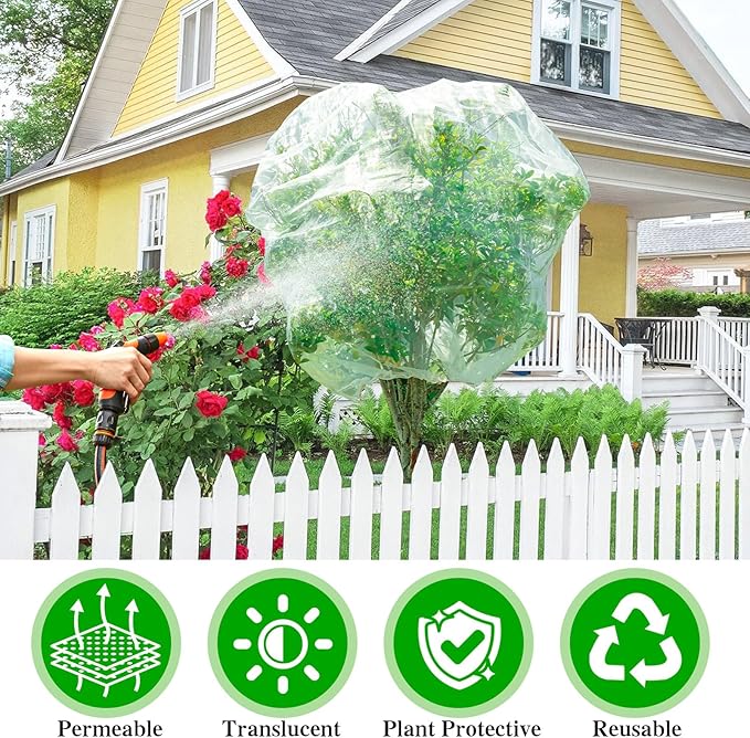 Large Fruit Orchard Netting, 6.56 x 6.56 FT Plant Netting with Zipper and Drawstring, Garden Netting to Protect Fruit from Anti Birds, Bugs, Cicadas, Insects