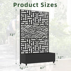 Casaphoria Metal Raised Garden Bed with Trellis and Wheels, 72"x47" Planter Box for Climbing Plants, Vines & Vegetables, Features Drainage Holes, Helen &Spring