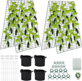 Foldable Cucumber Trellis - 2 Pack, 48" L x 34" W A-Frame Trellis, Climbing Plants Support Raised Bed Trellis with Twist Ties & Plant Bags for Outdoor Yards Gardens