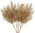 Artificial Plants for Christmas Decor, PASYOU Plastic Grass Fake Shrubs Simulation Sharp Leaves Indoor Outdoor Home Garden Planter Filler Party Hotel Verandah Wedding Faux DIY Decoration - Gold 4 Pack