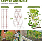Cucumber Trellis 2 Pack, 59" H Foldable A-Frame Garden Trellis for Raised Bed Garden Grow Support with Plant Support Clips, Twist Ties for Cucumber,Tomato, Climbing Plants and Flowers