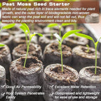 ZeeDix 100Pcs 36mm Peat Pellets for Seedlings, Seed Starter Pods Seed Starting Plugs Soil, Compressed Nutrient Block Potting Soil Discs Pellet for Planting Herbs Flowers Vegetables